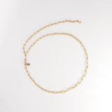 Charming Link Chain Necklace, full image, clasped as choker style