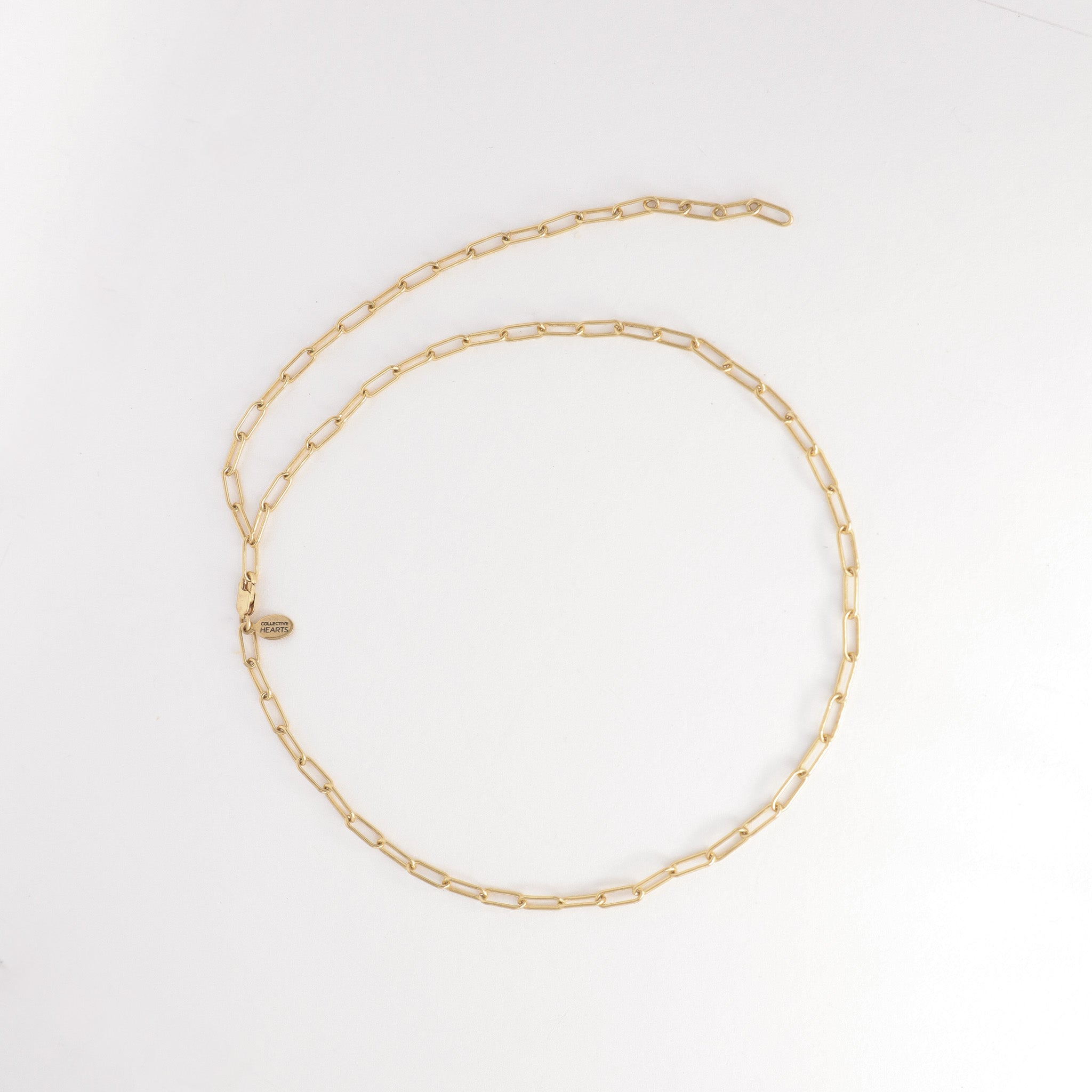 Charming Link Chain Necklace, full image, clasped as choker style