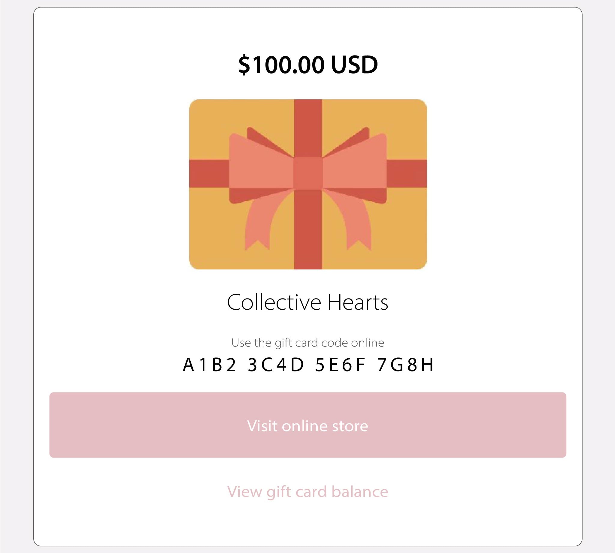 $100 Collective Hearts Gift Card image