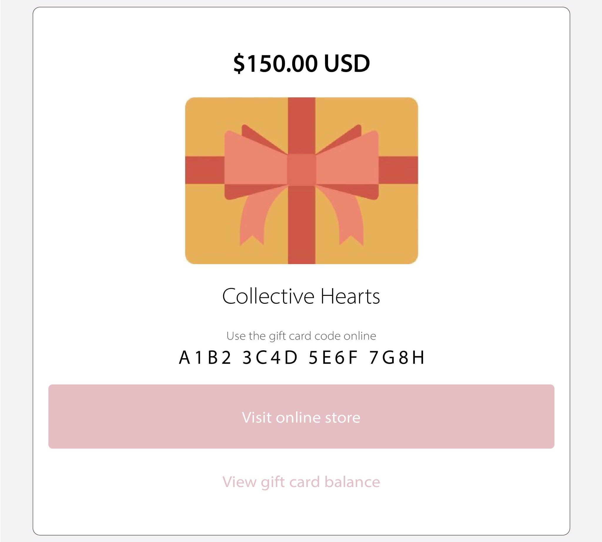 $150 Collective Hearts Gift Card image