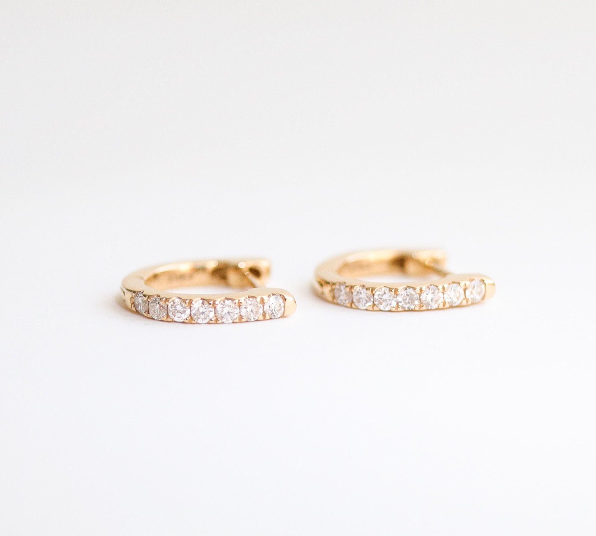 Fine Jewelry Line: Diamond Huggie Earring, closeup image