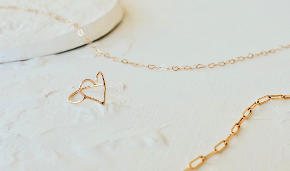Gift Guide banner image, 'I Love You' Ring, Heart to Heart Necklace, Charming Link Chain