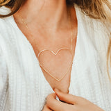 Heart of Gold Necklace, shown on model, featured image