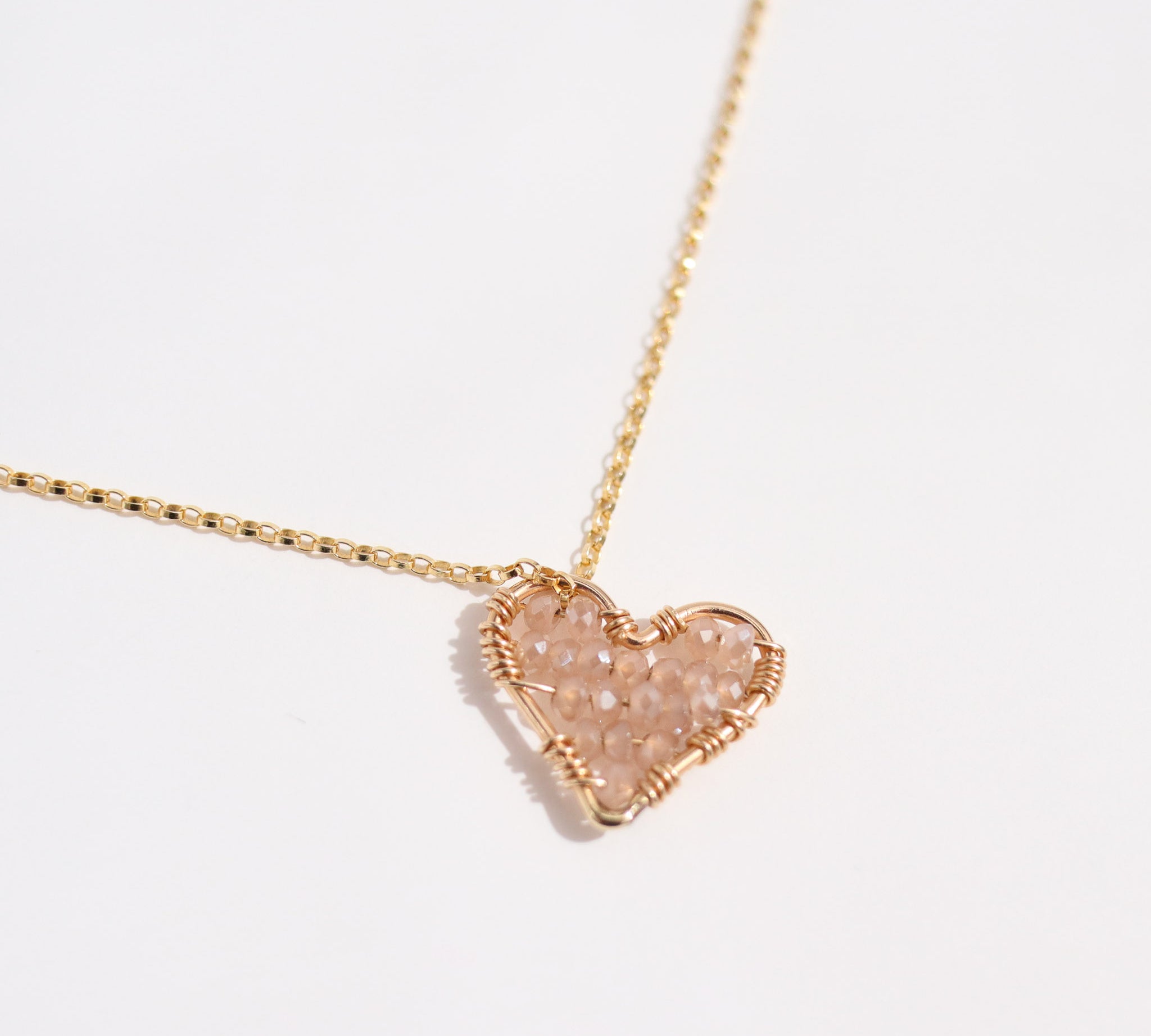 Blush Mini Love Drop Necklace, closeup image