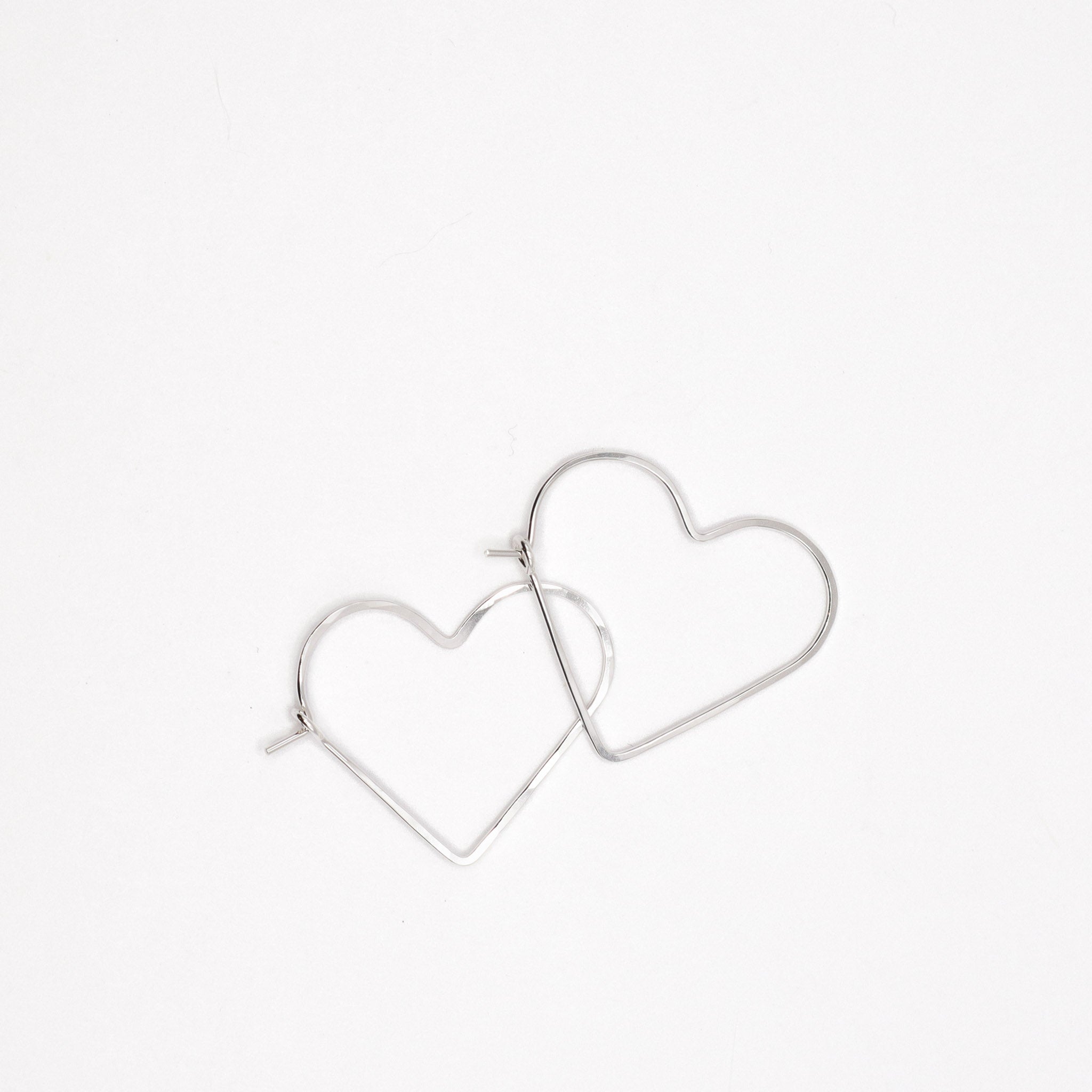 Petite Silver Heart Hoop Earrings, featured image