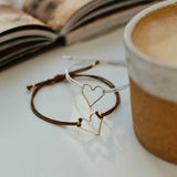 White and Brown 'Armed with Love' Bracelets, product image