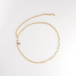 Charming Link Chain Necklace, full image, clasped as choker style