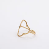 Gold Clover Ring, side closeup image