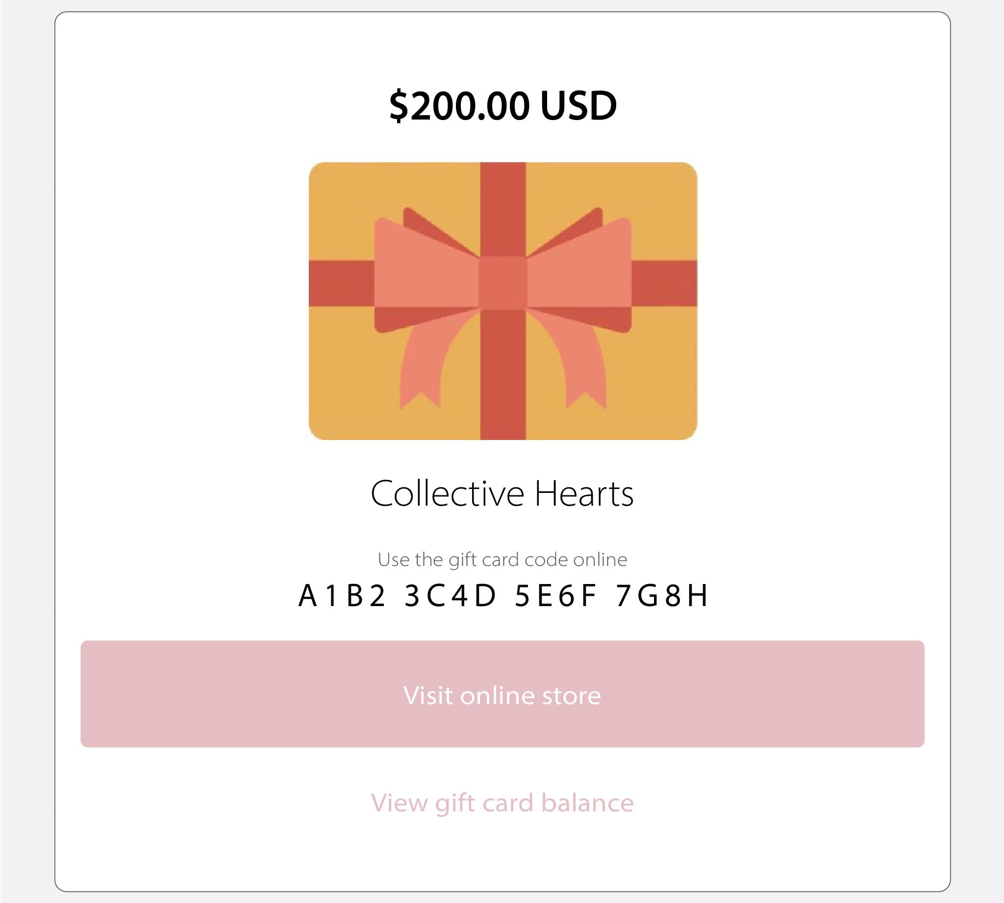 $200 Collective Hearts Gift Card image