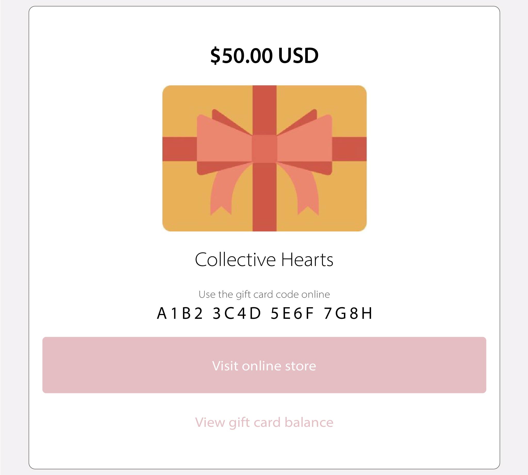 $50 Collective Hearts Gift Card image
