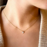 Fine Jewelry Line: Diamond Heart Necklace, shown on model