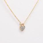 Fine Jewelry Line: Diamond Heart Necklace, closeup view