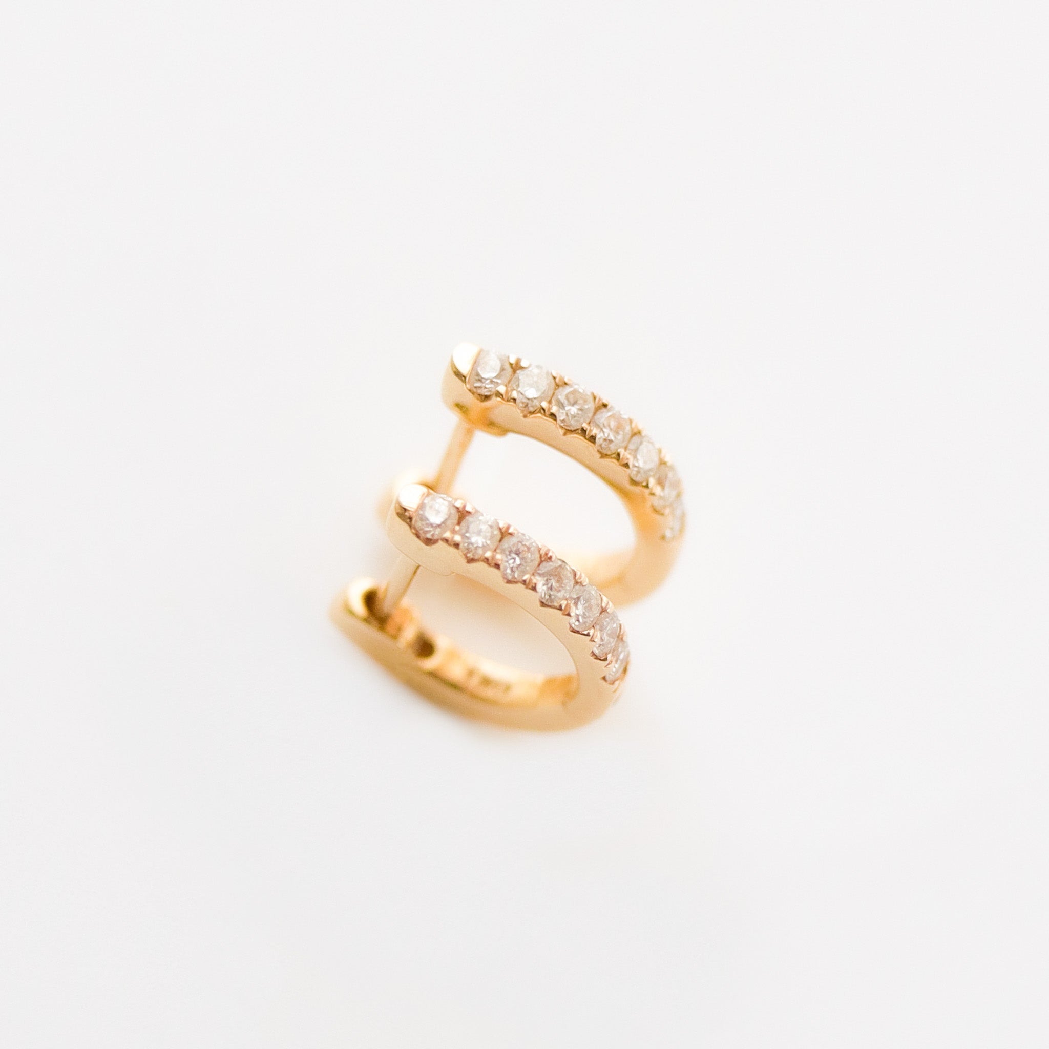 Fine Jewelry Line: Diamond Huggie Earrings, closeup image