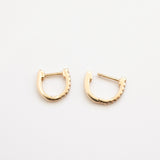Fine Jewelry Line: Diamond Huggie Earrings, side view, open