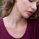 Silver Friendship Necklace, shown on model