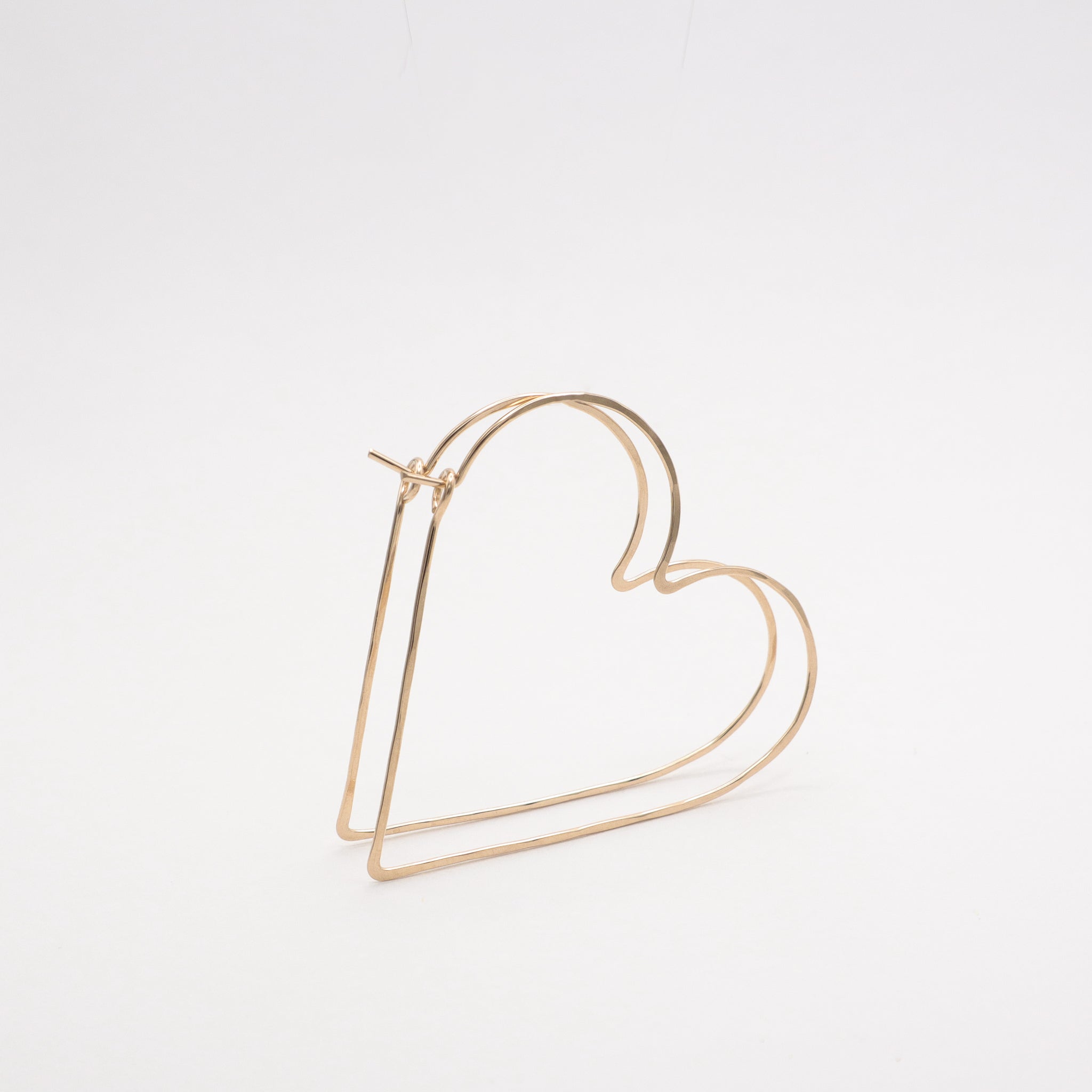 Gold Heart Hoops, product image as a pair