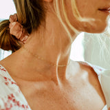 Gold Heart to Heart Necklace, shown on model