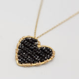 Onyx Love Drop Necklace, closeup image