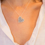 Sky & Silver Love Drop Necklace, shown on model