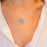 Sky & Silver Love Drop Necklace, shown on model