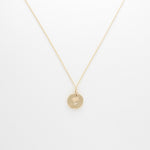 Gold Love Pendant Necklace, product image showing reverse side of charm