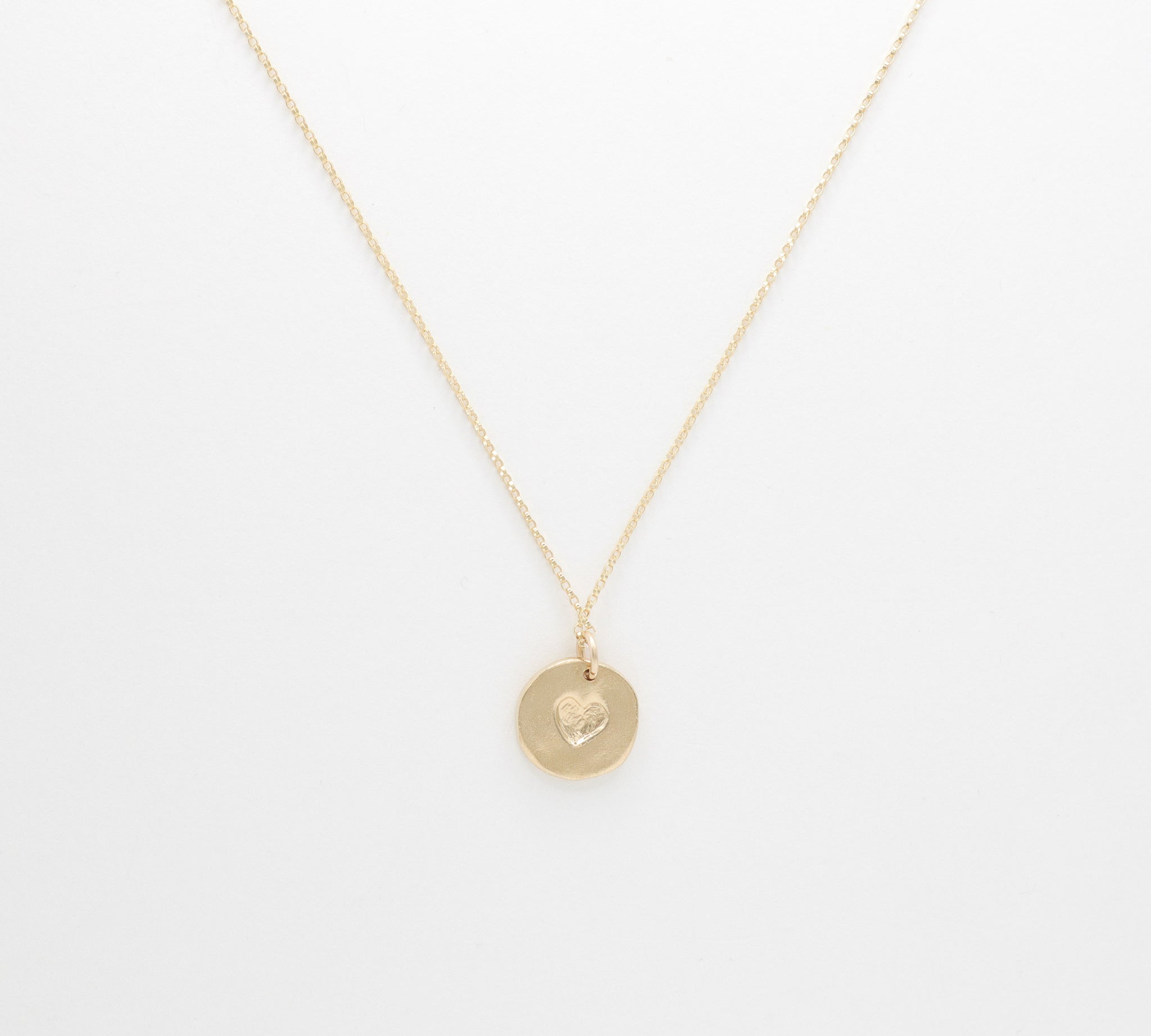 Gold Love Pendant Necklace, product image showing reverse side of charm