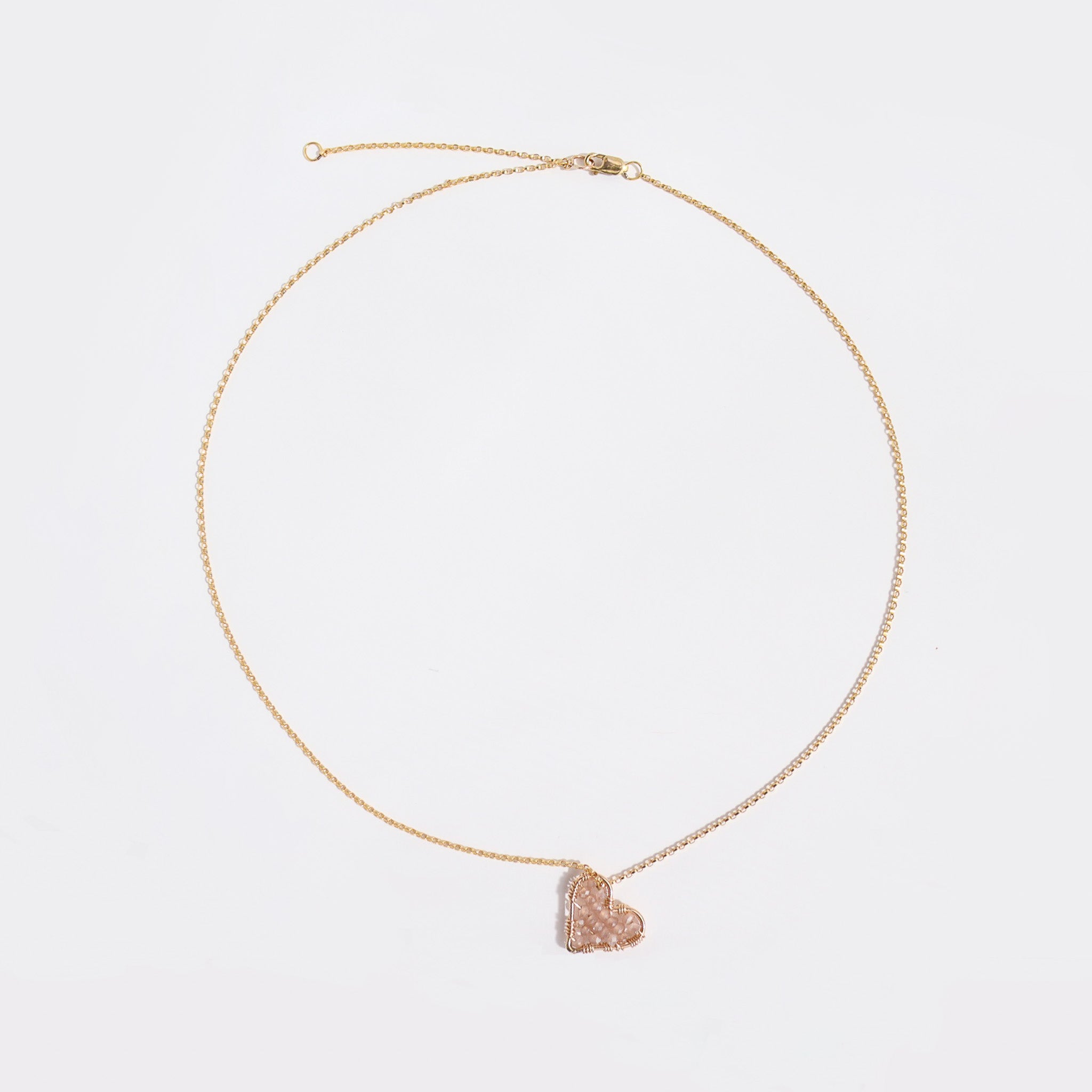 Blush Mini Love Drop Necklace, full view image