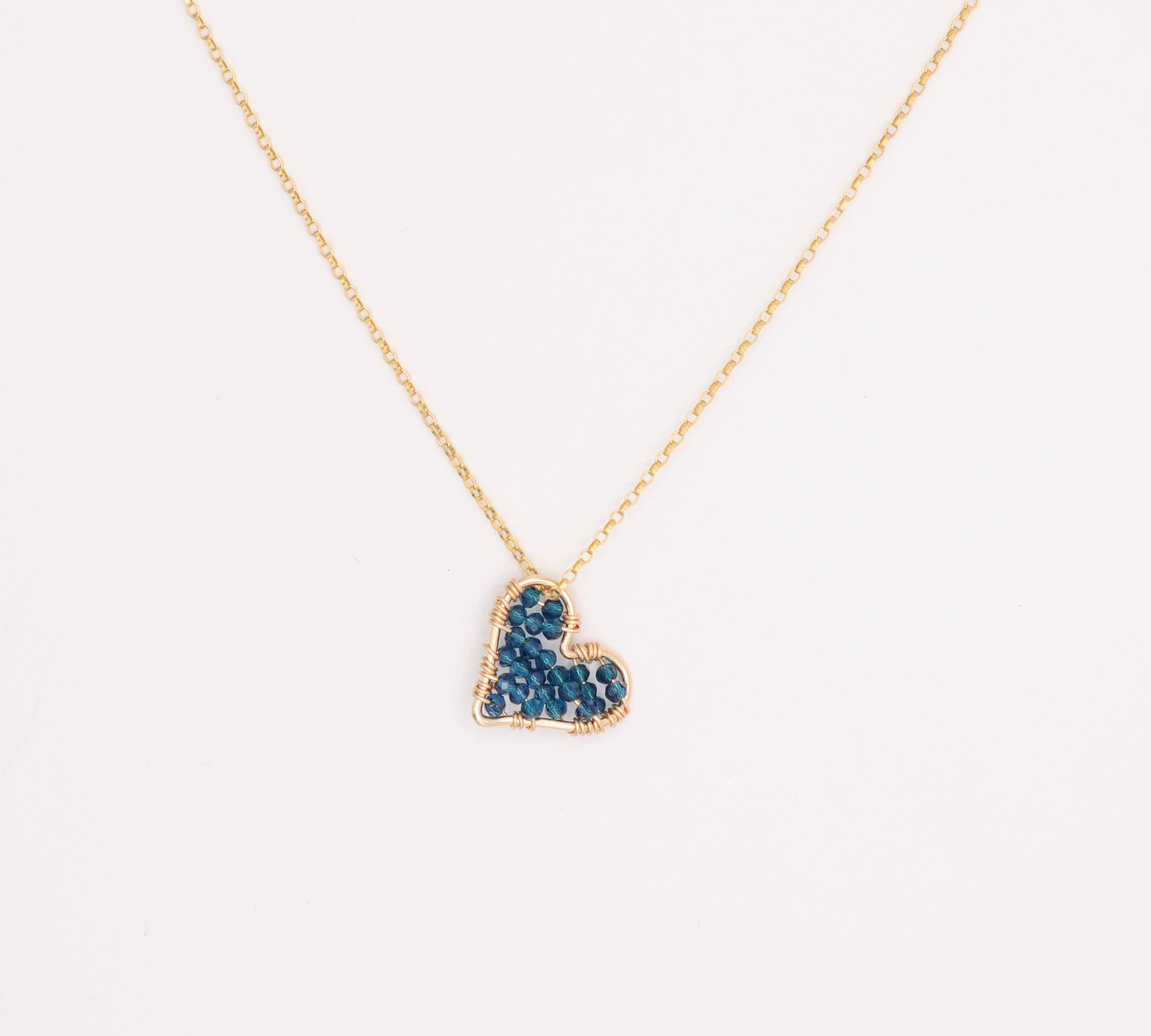 Sea Blue Mini Love Drop Necklace, featured image