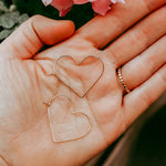 Petite Gold Heart Hoop Earrings, product photo