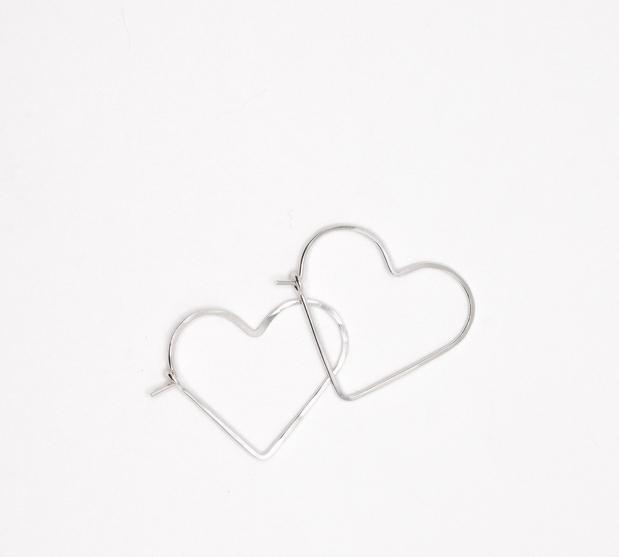 Petite Silver Heart Hoop Earrings, featured image