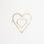 Gold Heart Hoop Earrings, Size Comparison