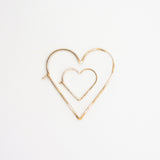 Gold Heart Hoop Earrings, Size Comparison