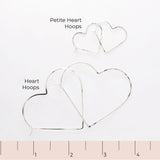 Heart Hoop Earrings, Size Guide