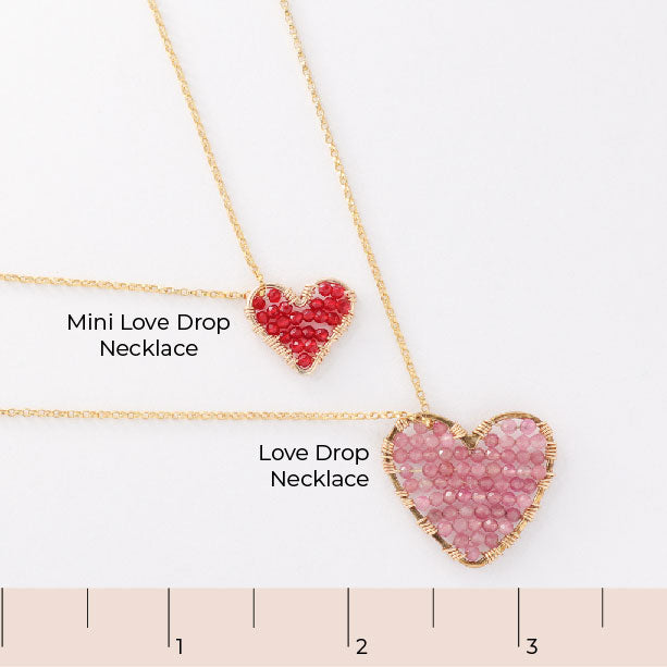 Love Drop Necklaces Size Guide, product image