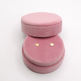 Fine Jewelry Line: Tiny Heart Stud Earrings in pink velvet gift box