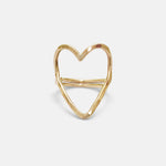 Gold Open Heart Ring, closeup image for detail