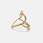 Open Heart Ring, side view closeup